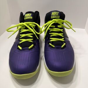 NIKE AIR HIGH TOP SNEAKER MENS SIZE 11 ATHLETIC SHOES 
BLACK, DEEP PURPLE